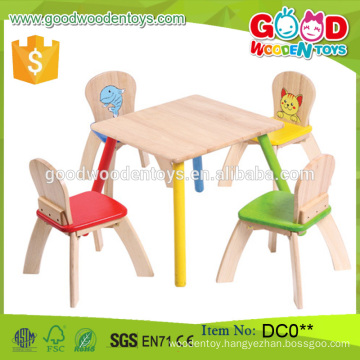 Fashion Style Brand New High Quality Wooden Kids' Table and 4-Chair Set Wholesale China Alibaba